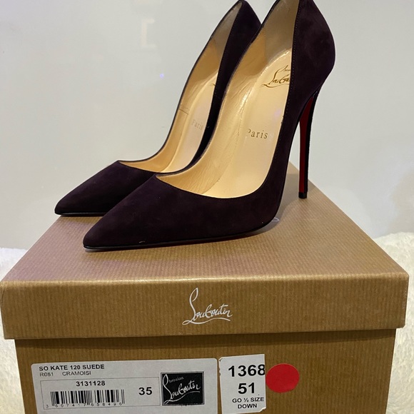 Christian Louboutin So Kate 120 Suede - Cramoisi - Picture 1 of 6
